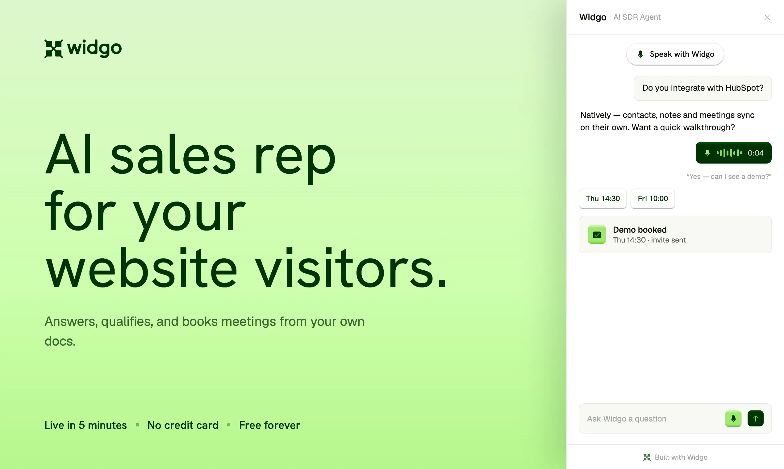 Widgo screenshot 1