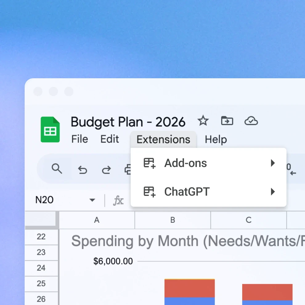 ChatGPT for Google Sheets screenshot 1