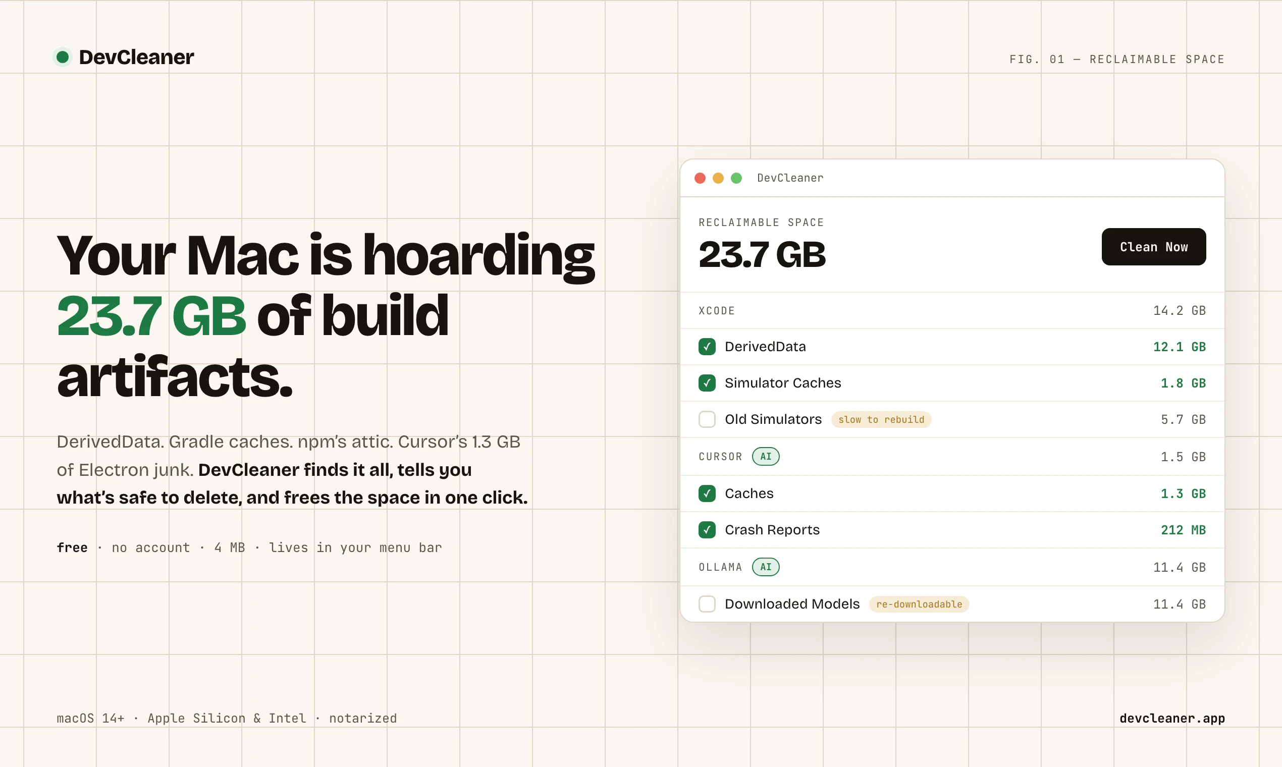 DevCleaner screenshot 1