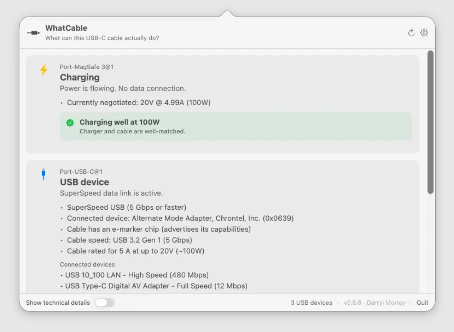 WhatCable screenshot 1