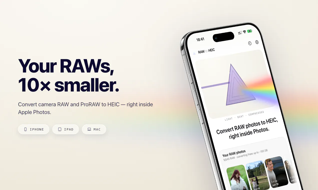 RawToHEIC screenshot 1