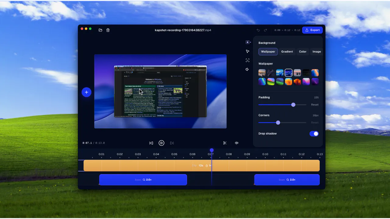 Kapshot screenshot 1