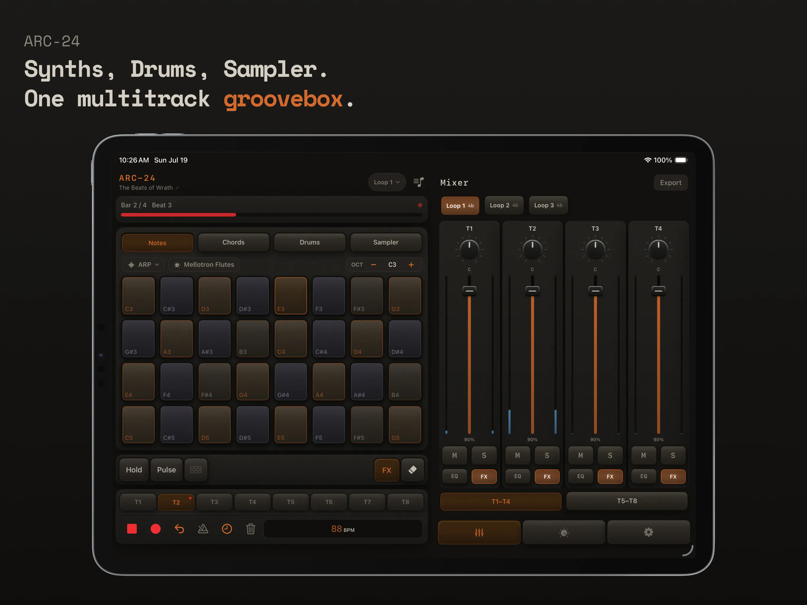 ARC-24 Multitrack Groovebox for iOS screenshot 1