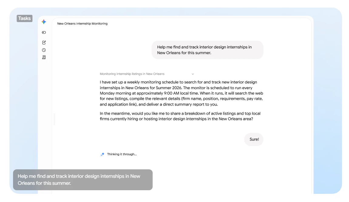 Gemini Spark screenshot 1