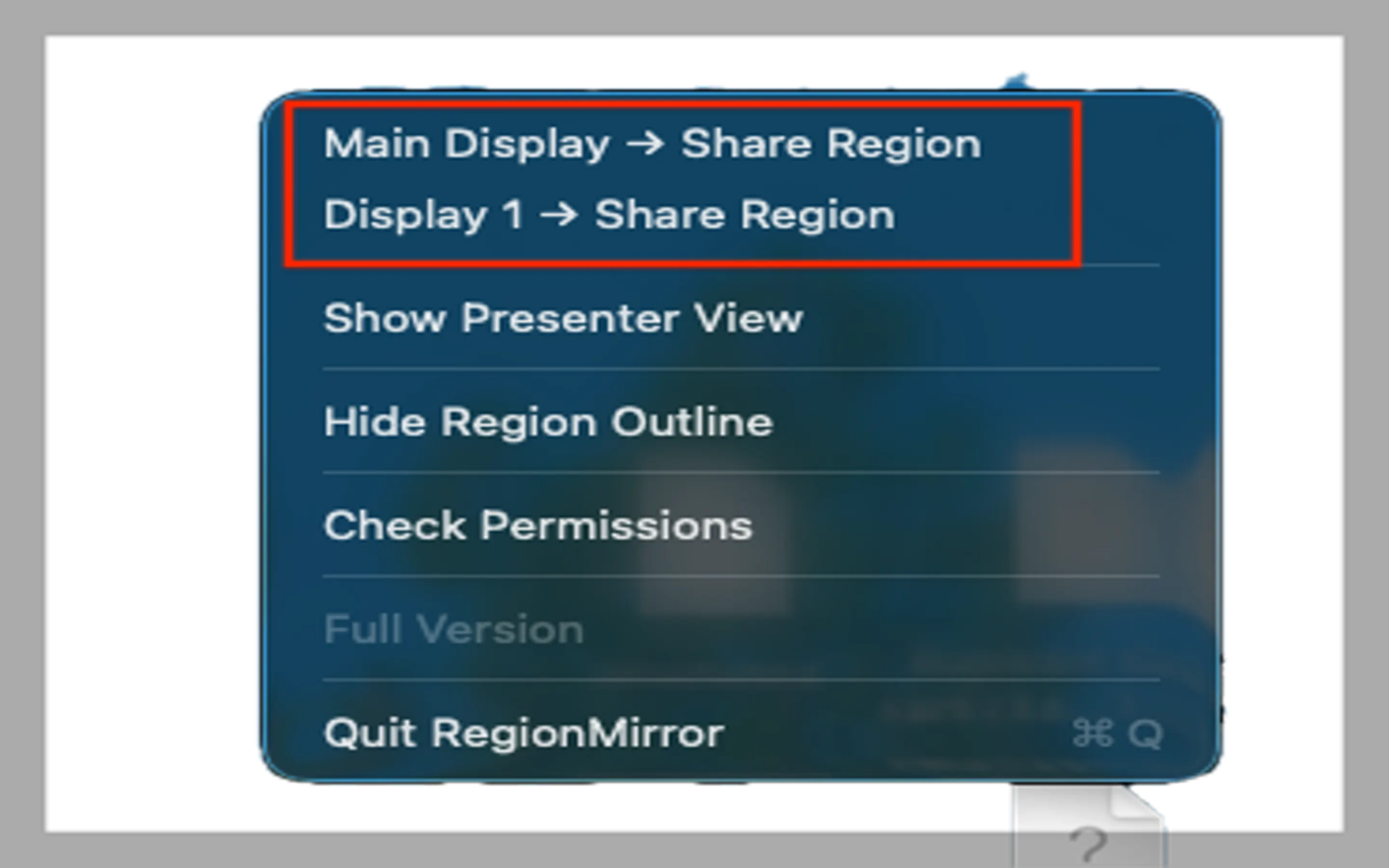 RegionMirror screenshot 1