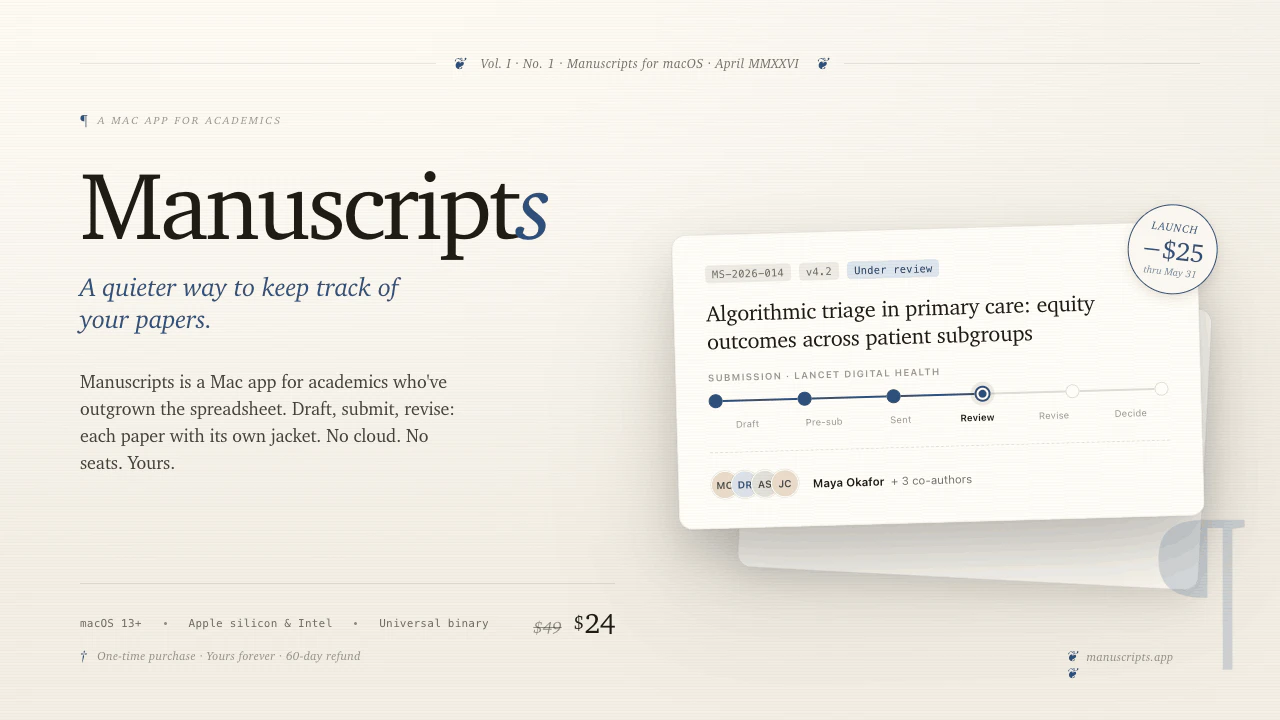 Manuscripts.app screenshot 1