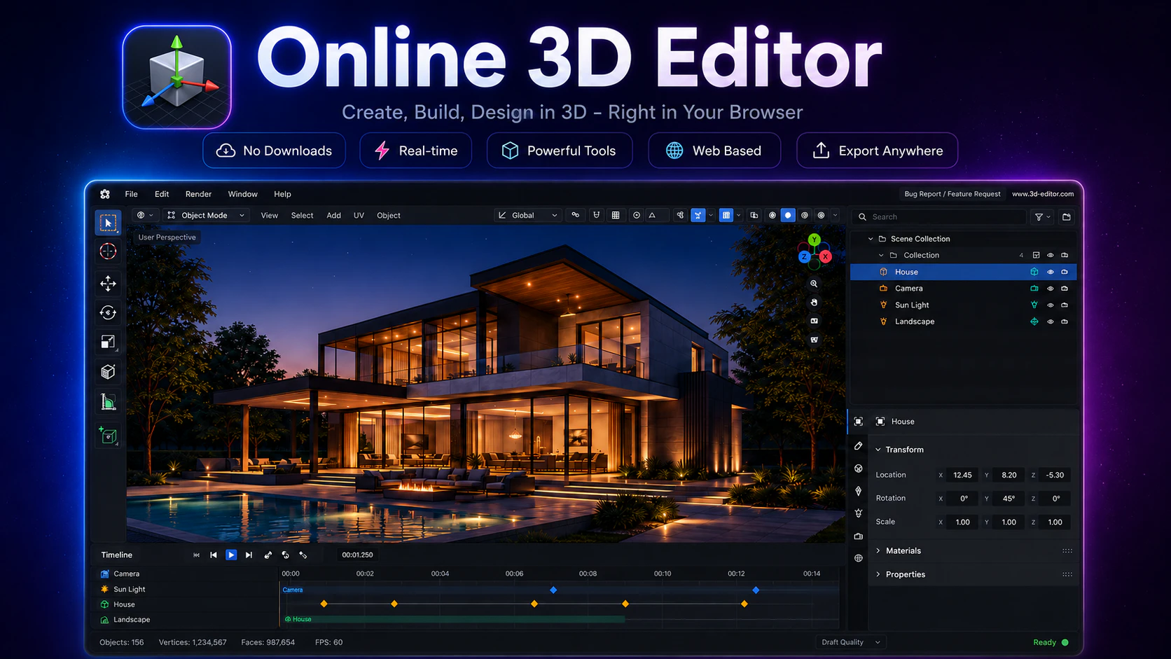 Online 3D Editor screenshot 1