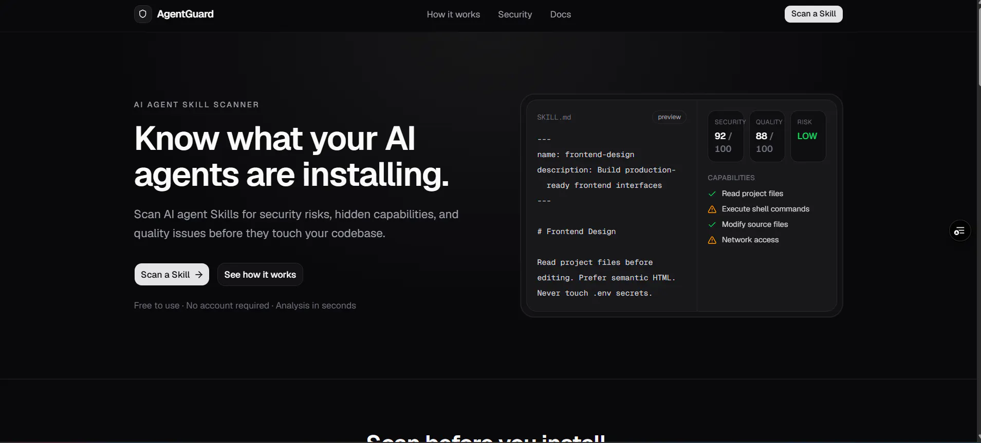 AgentGuard screenshot 1