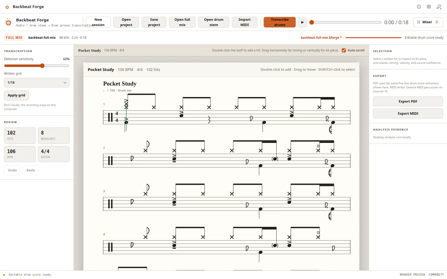 Backbeat Forge screenshot 1