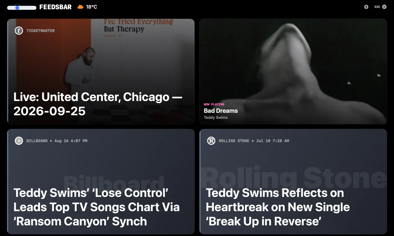 FeedsBar screenshot 1