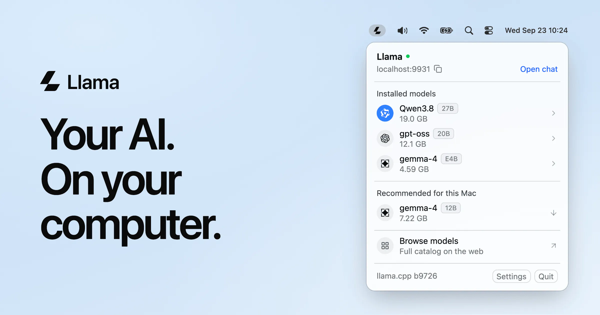 Llama Windows screenshot 1