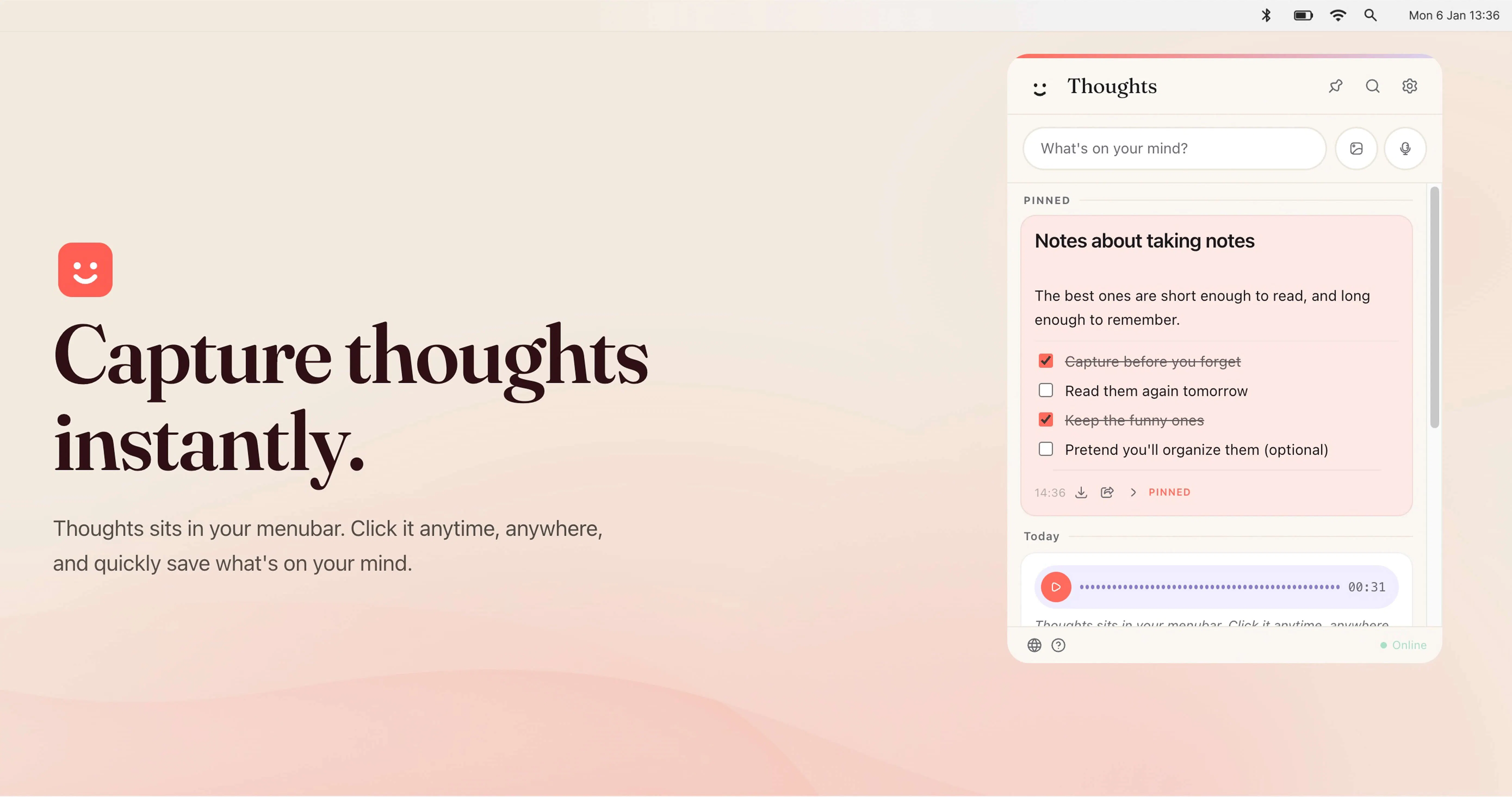 Thoughts for Mac screenshot 1