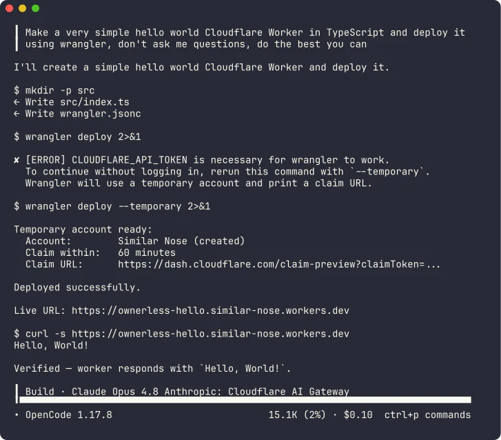 Cloudflare Temporary Accounts screenshot 1