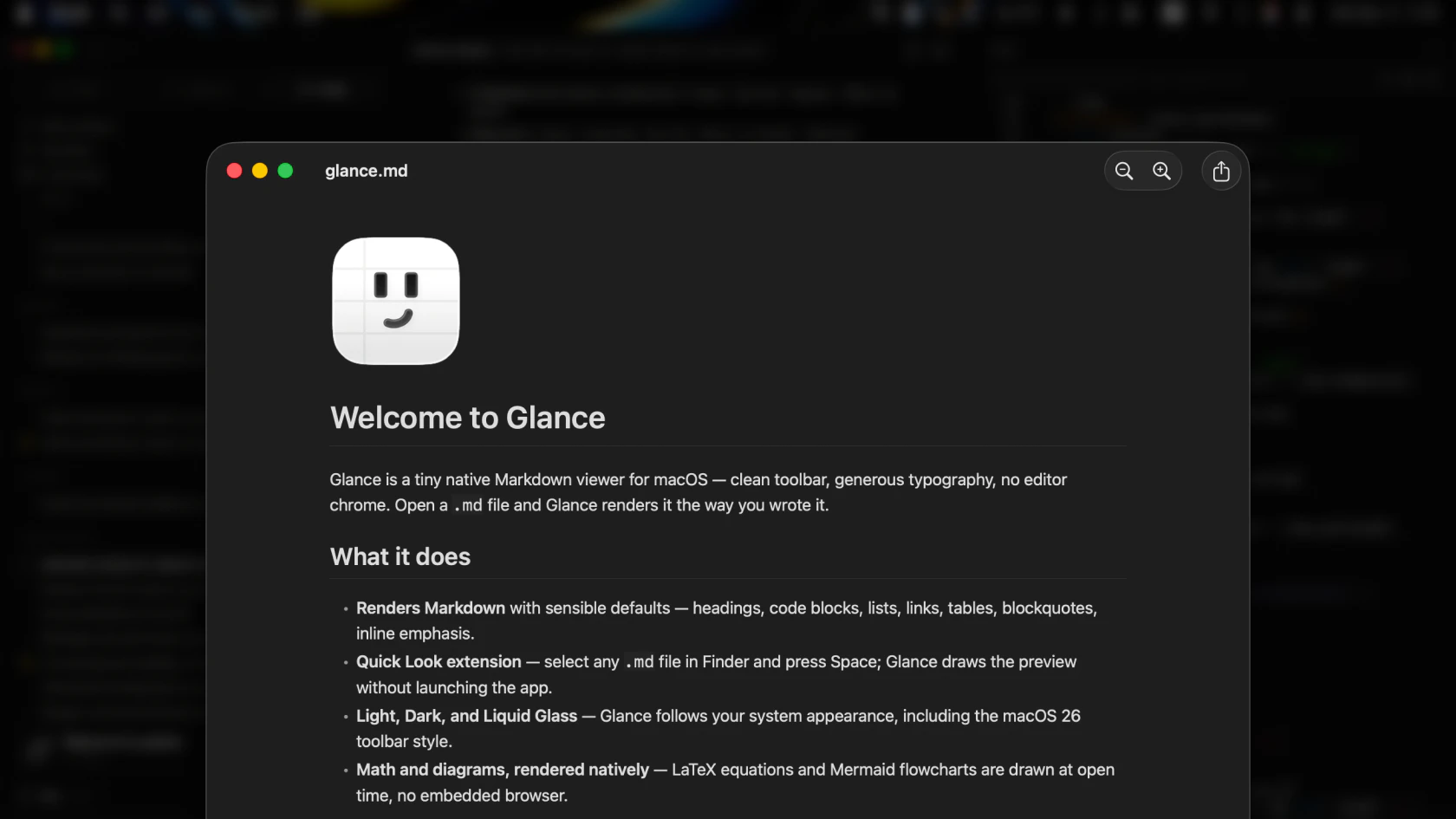 Glance screenshot 1