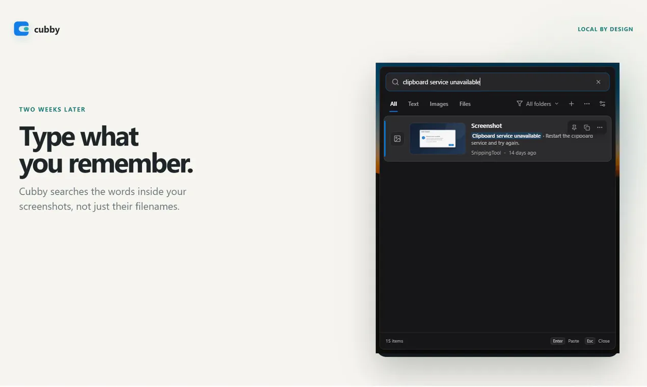 Cubby Clipboard screenshot 1