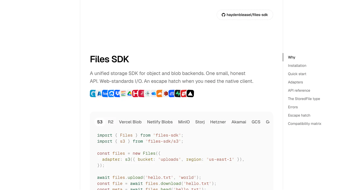 Files SDK screenshot 1