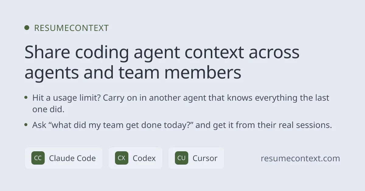 ResumeContext screenshot 1