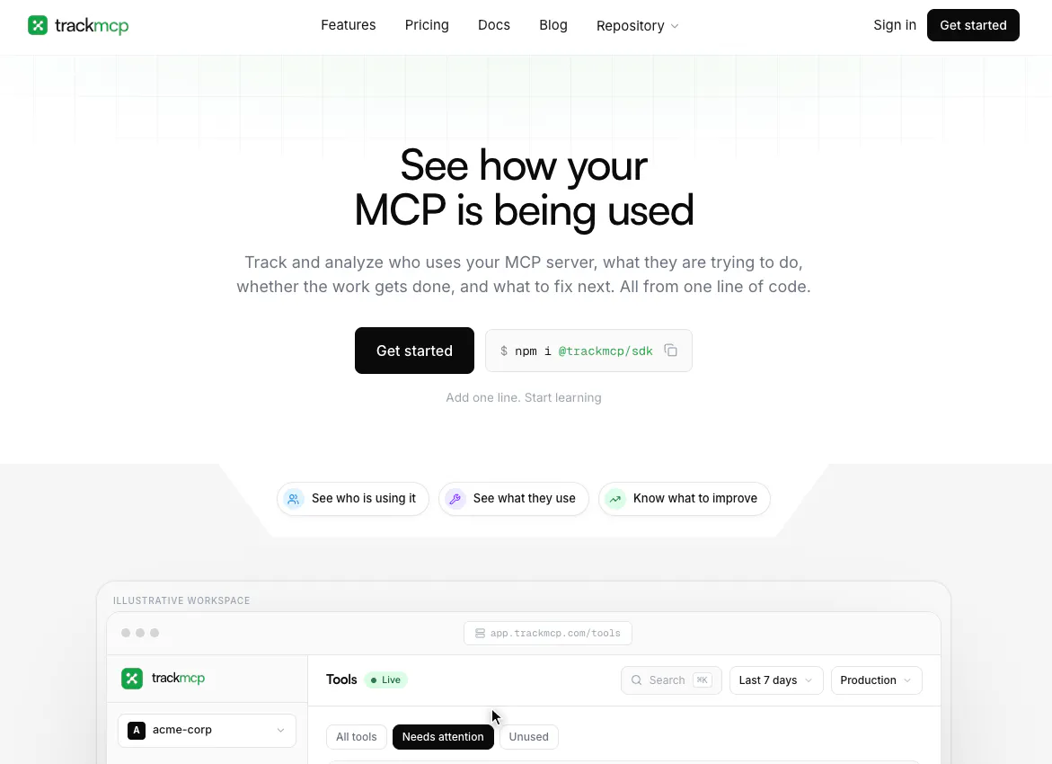 TrackMCP screenshot 1