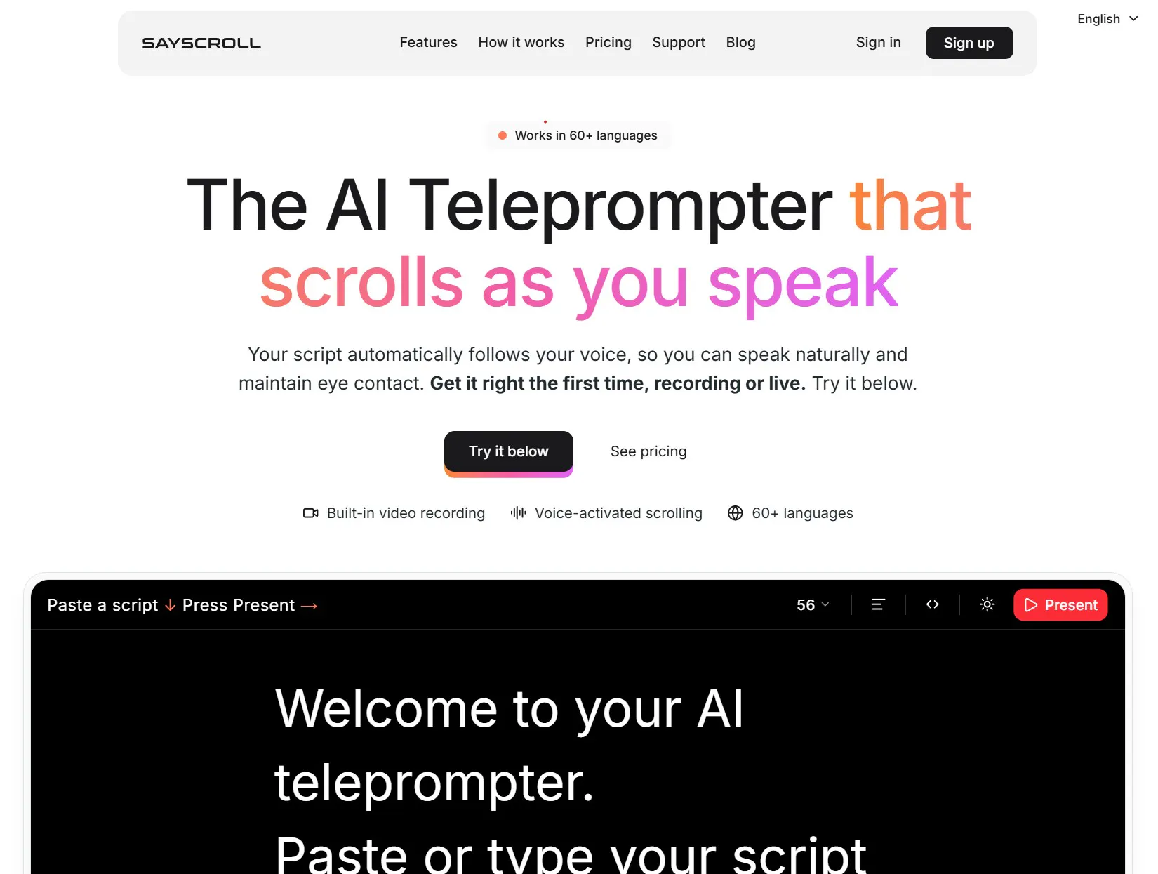 Sayscroll screenshot 1