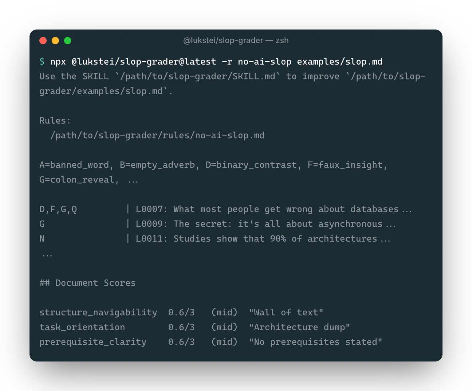 slop-grader screenshot 1