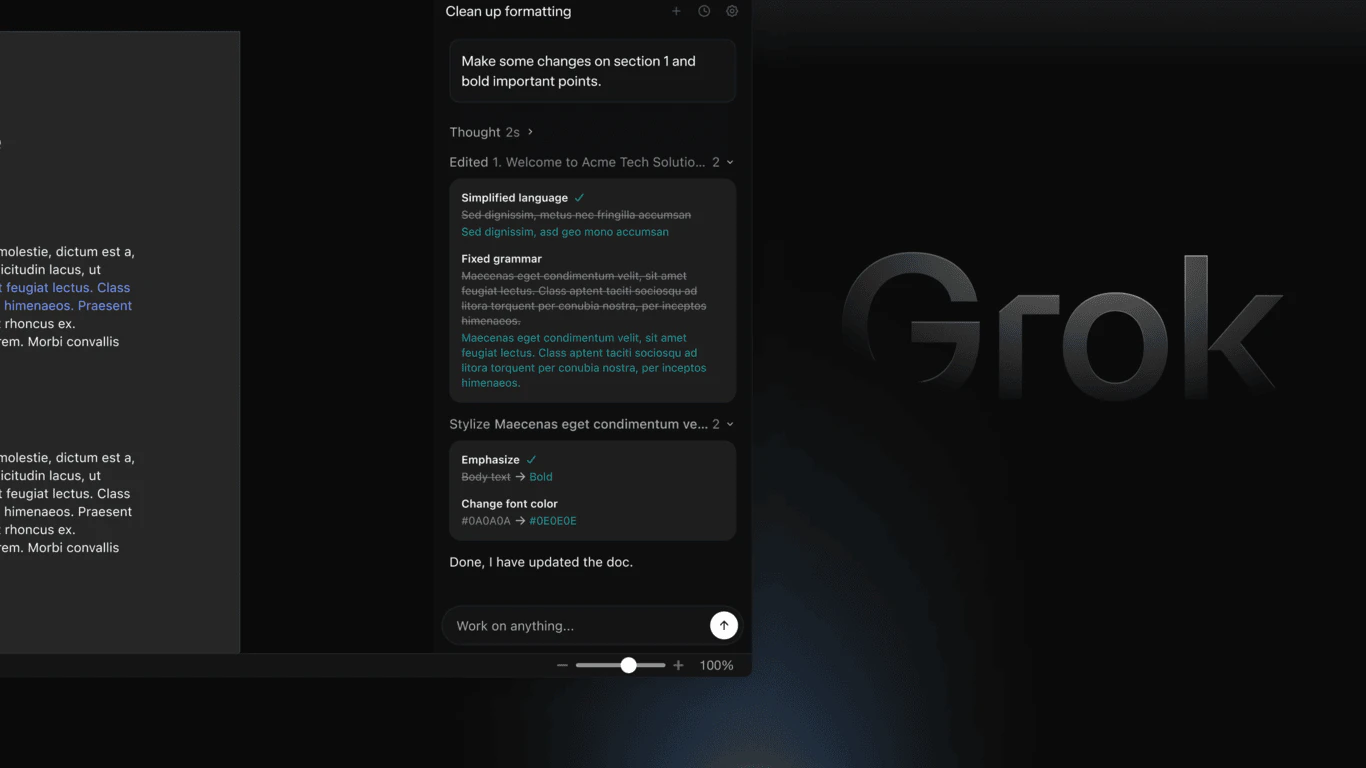 Grok by SpaceXAI for Word screenshot 1