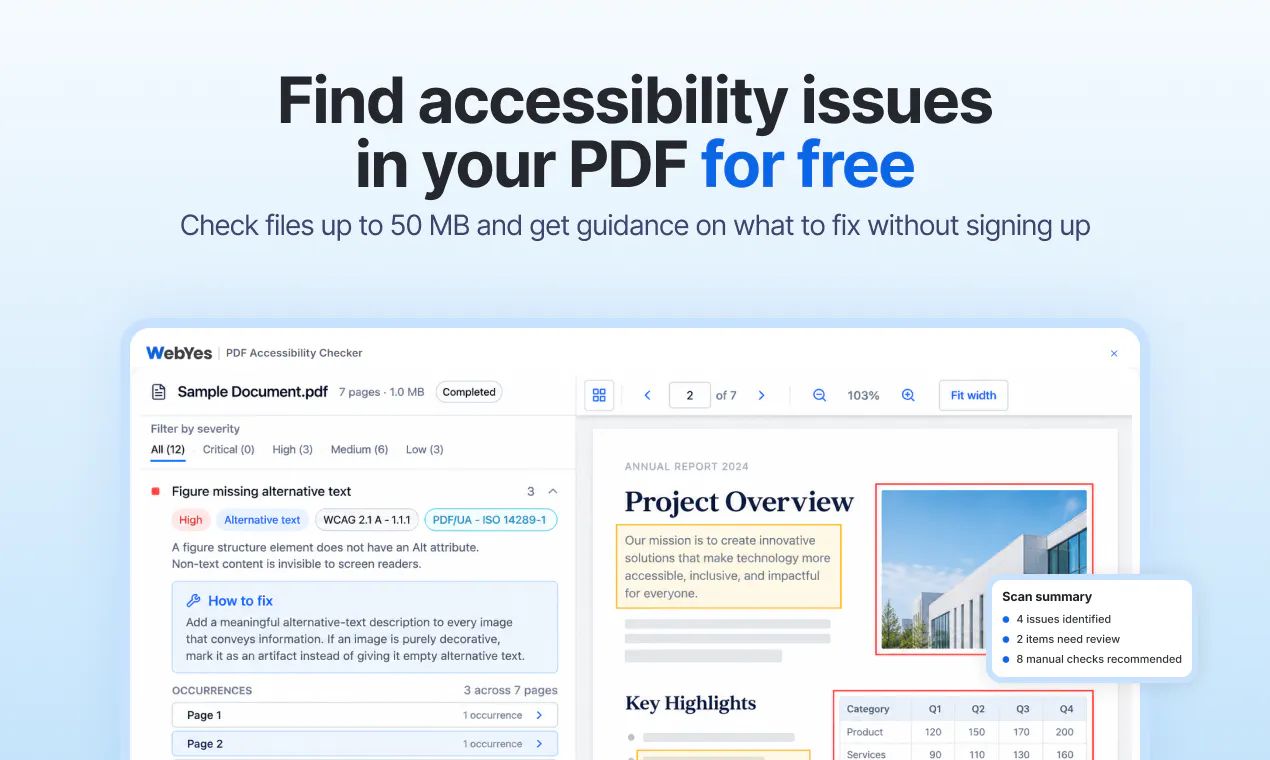 PDF Accessibility Checker by WebYes screenshot 1